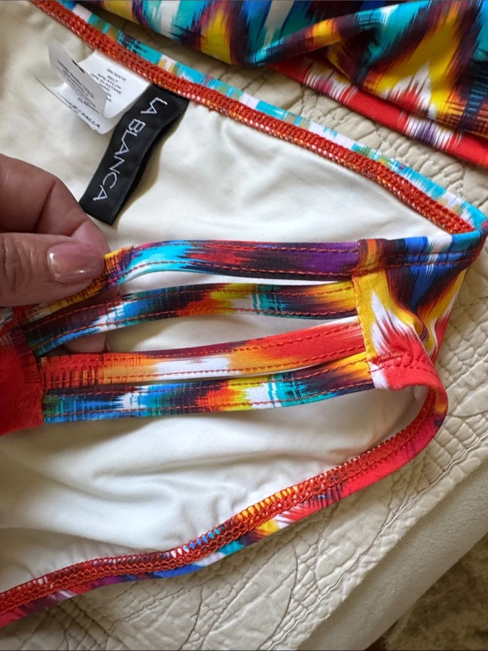 La Blanca Bright Multicolor Ikat Tankini and Bikini Set